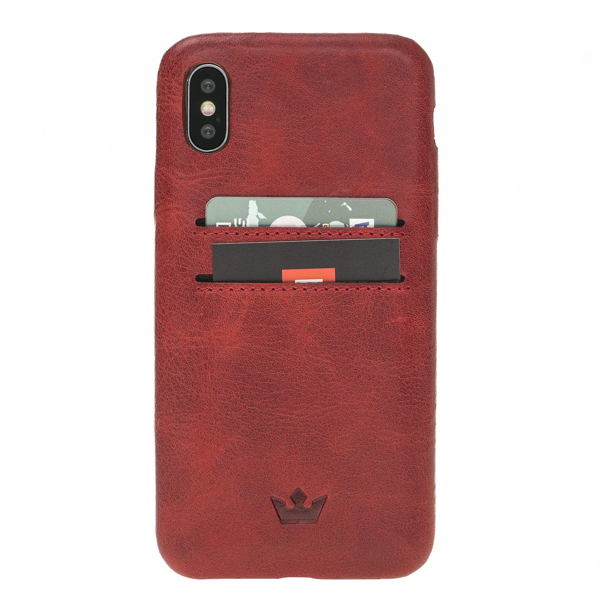 Apple iPhone X-XS Uyumlu Deri Arka Kapak UC-CC Kırmızı