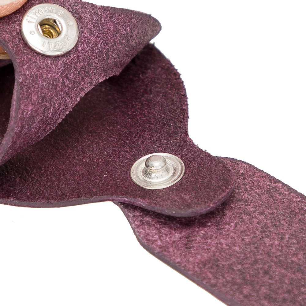 Apple AirTag uyumlu, Hakiki Deri, El Yapımı Anahtarlık, Beta AA7 Mor