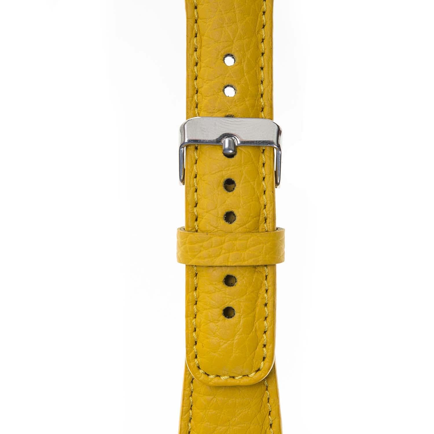 Apple Watch uyumlu, Hakiki Deri, El Yapımı Kordon, FL12 Sarı