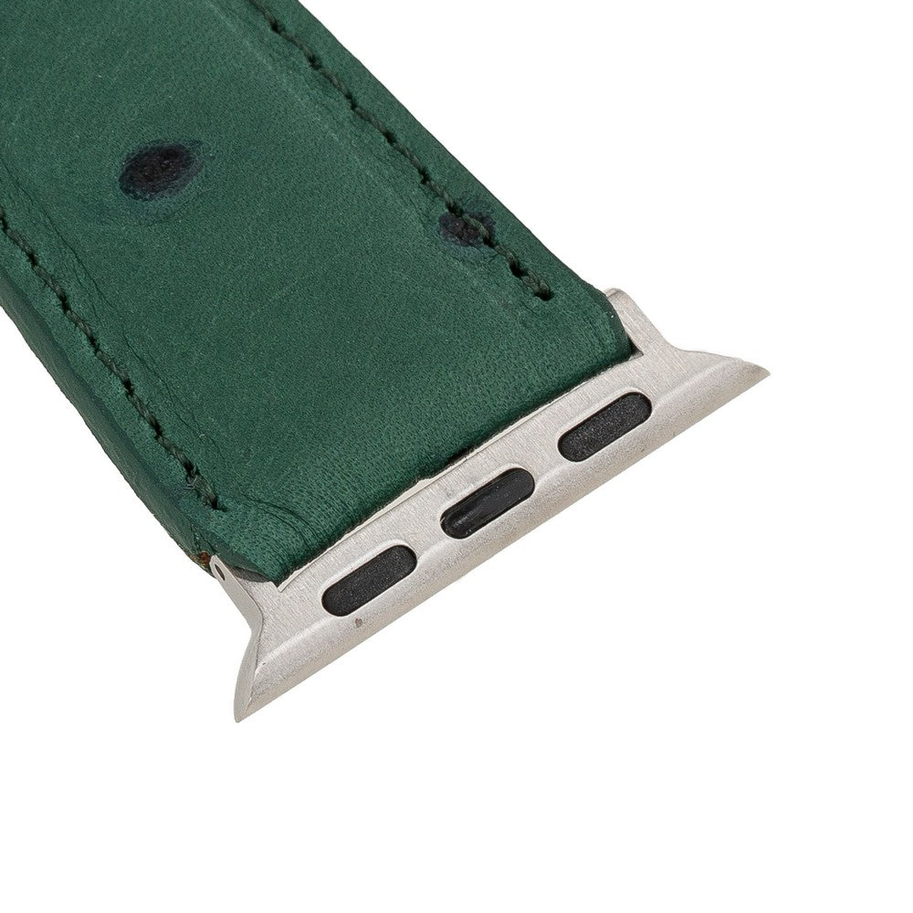 Apple Watch uyumlu, Hakiki Deri, El Yapımı Kordon, DE6 Yeşil