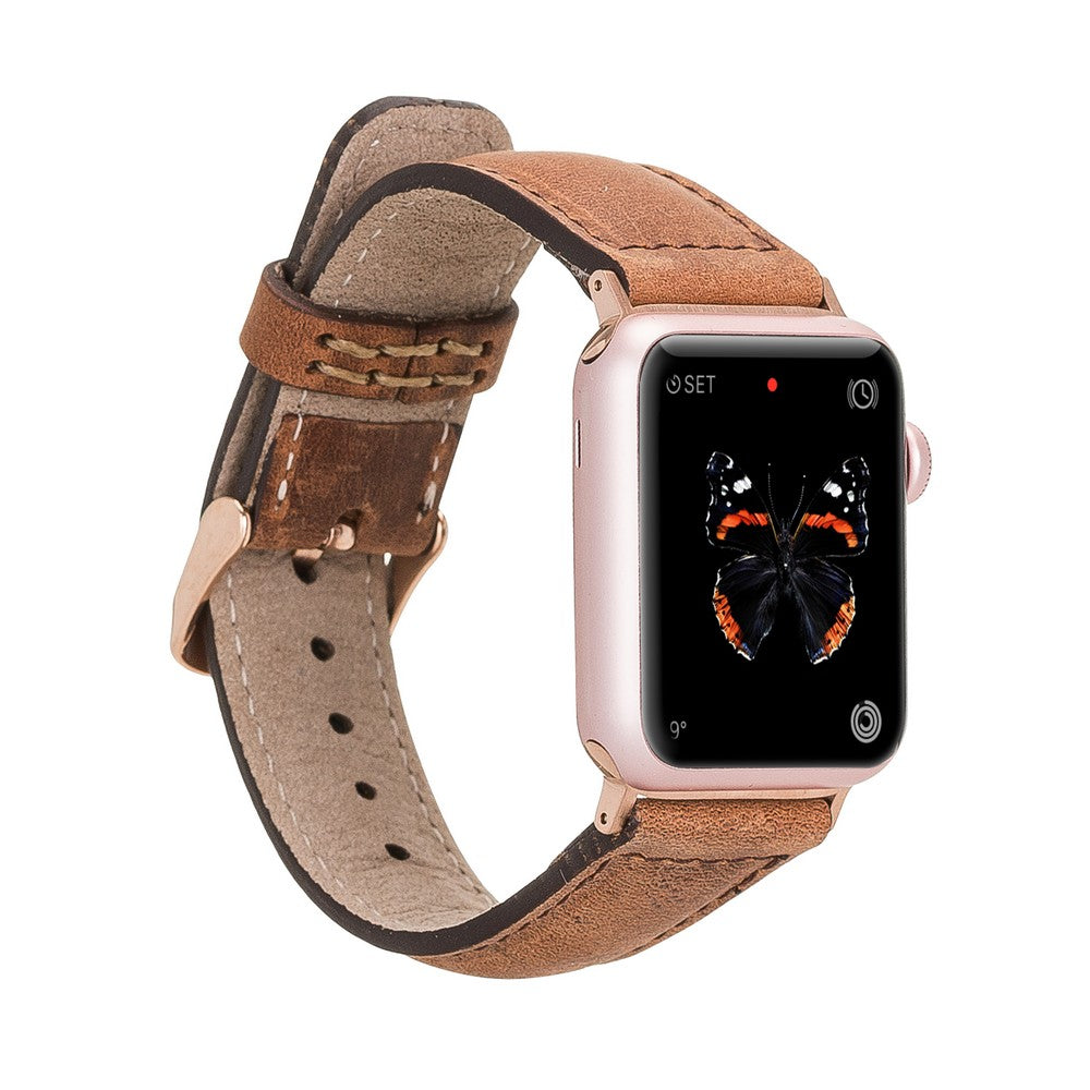 Apple Watch uyumlu, Hakiki Deri, El Yapımı Kordon, G19 Taba