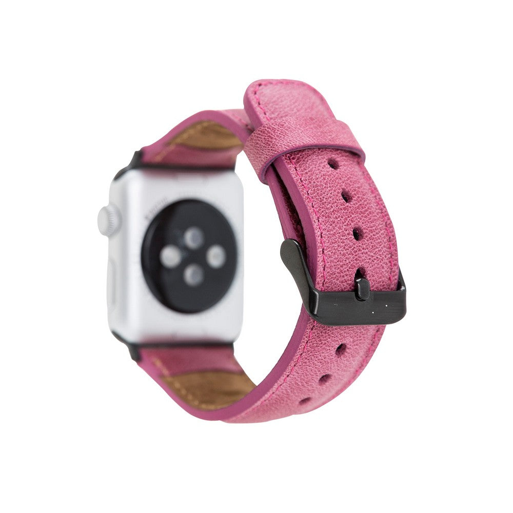 Apple Watch uyumlu, Hakiki Deri, El Yapımı Kordon, TN08 Pembe