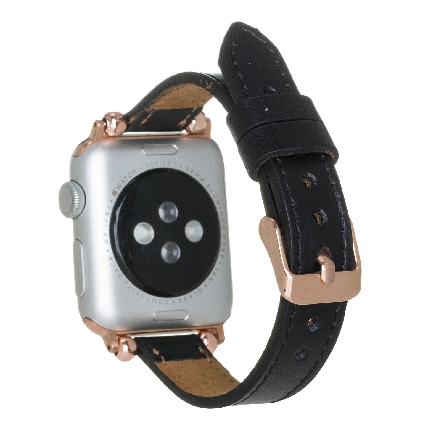 Apple Watch uyumlu, Hakiki Deri, El Yapımı Kordon, Ferro Rustik Siyah