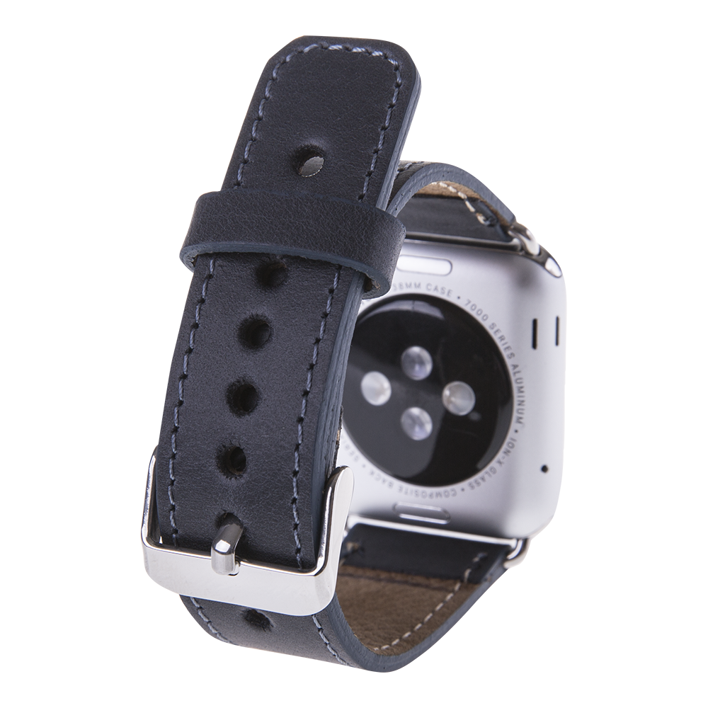 Apple Watch uyumlu, Hakiki Deri, El Yapımı Kordon, CZ01 Lacivert