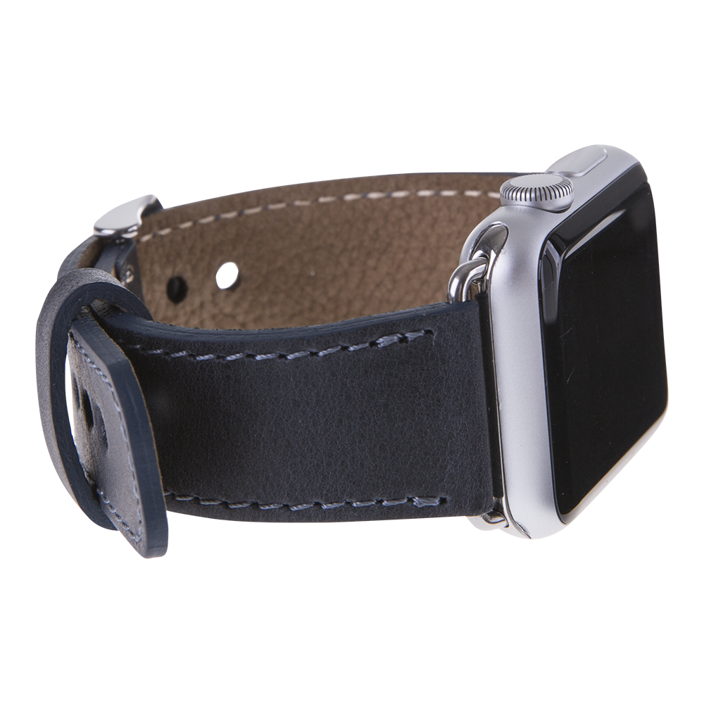 Apple Watch uyumlu, Hakiki Deri, El Yapımı Kordon, CZ01 Lacivert