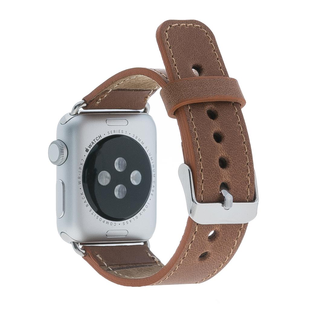 Apple Watch uyumlu, Hakiki Deri, El Yapımı Kordon, CZ02 Kahve