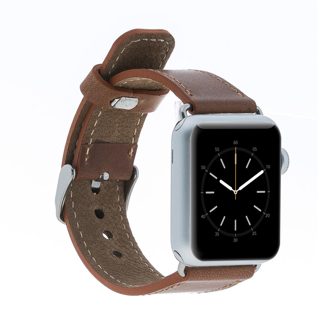 Apple Watch uyumlu, Hakiki Deri, El Yapımı Kordon, CZ02 Kahve