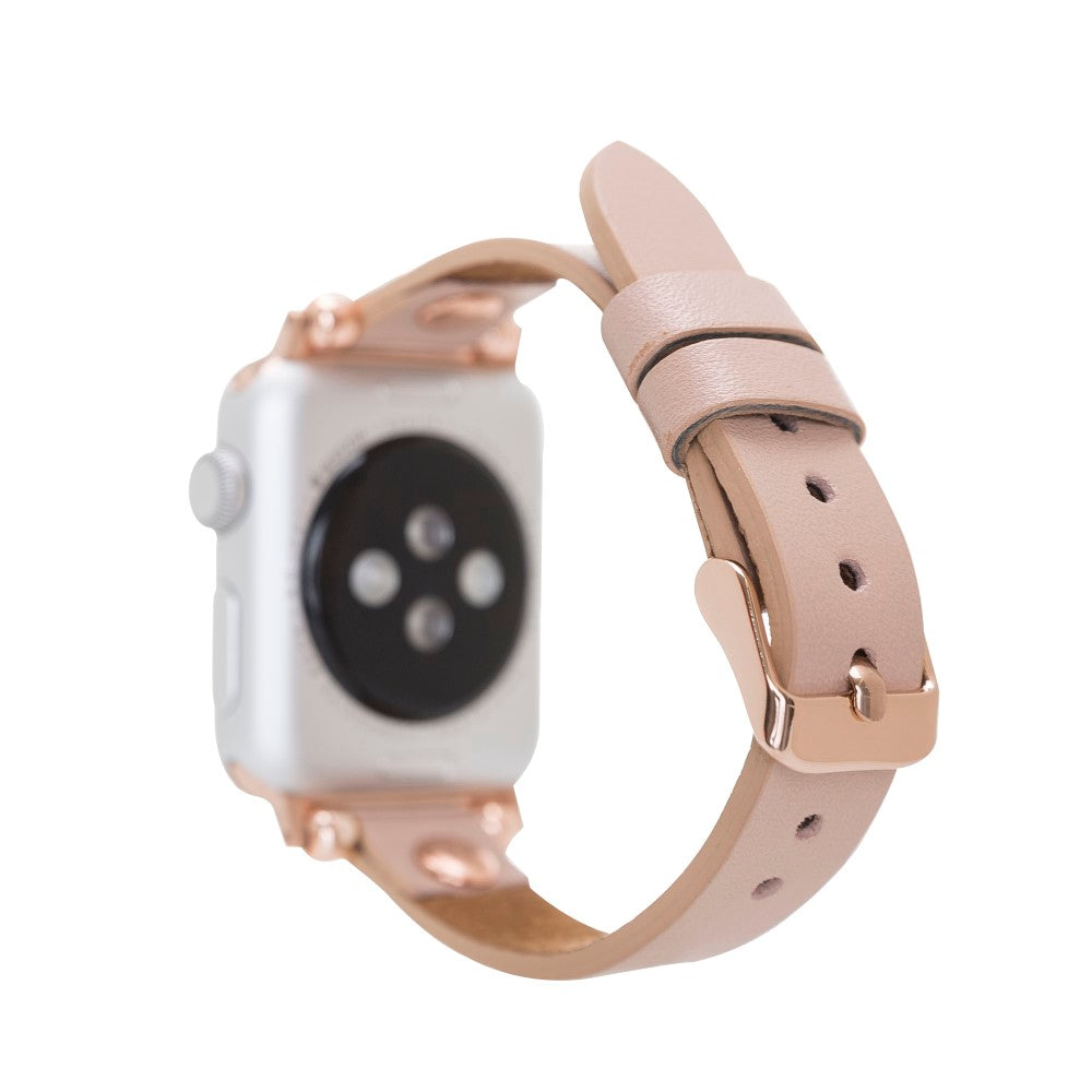 Apple Watch uyumlu, Hakiki Deri, El Yapımı Kordon, RG NU1 Pembe
