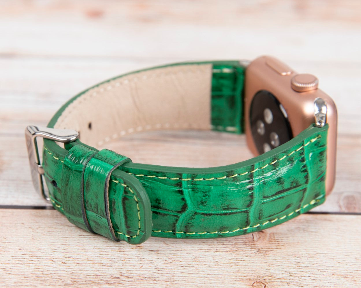 Apple Watch uyumlu, Hakiki Deri, El Yapımı Kordon, Croco YK04