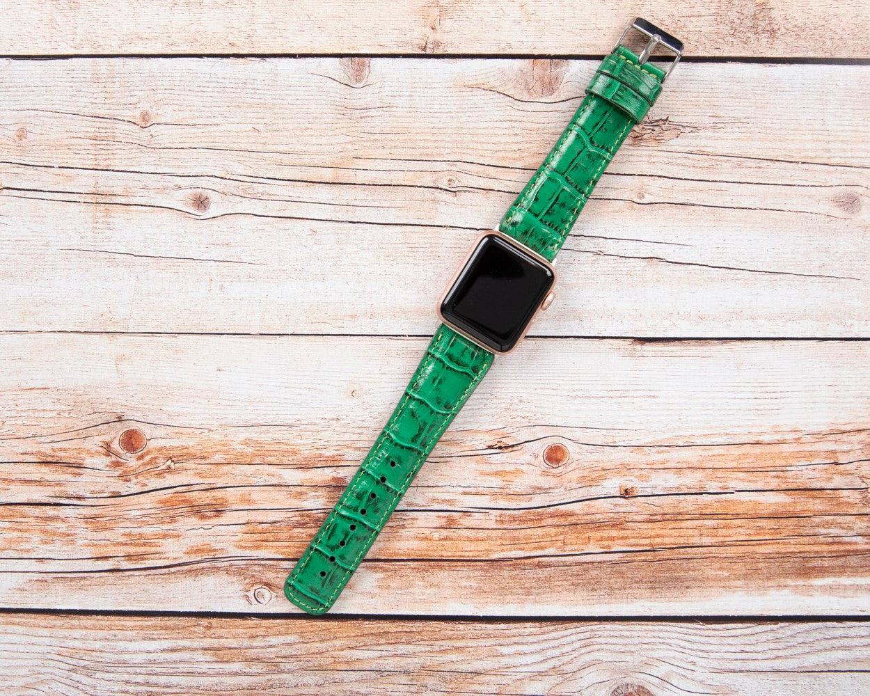 Apple Watch uyumlu, Hakiki Deri, El Yapımı Kordon, Croco YK04