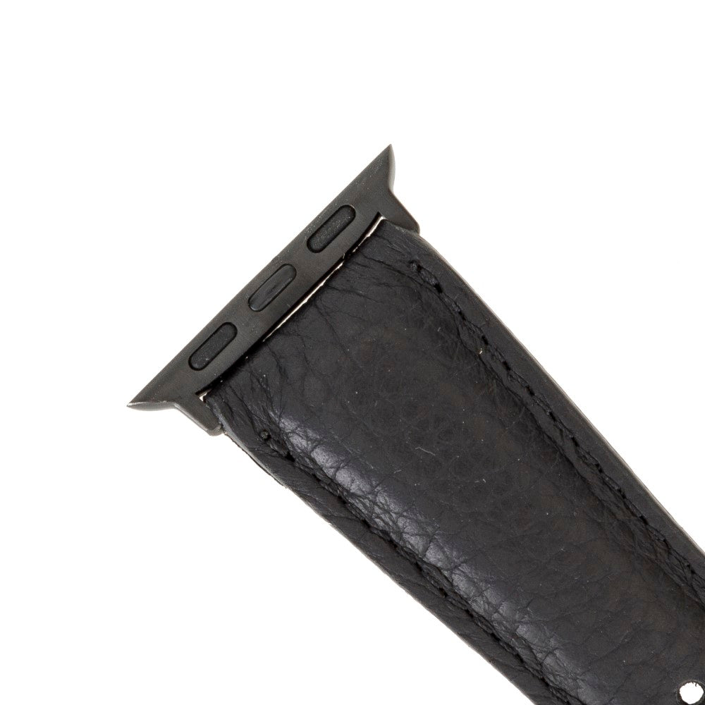 Apple Watch uyumlu, Hakiki Deri, El Yapımı Kordon, FL1 Siyah