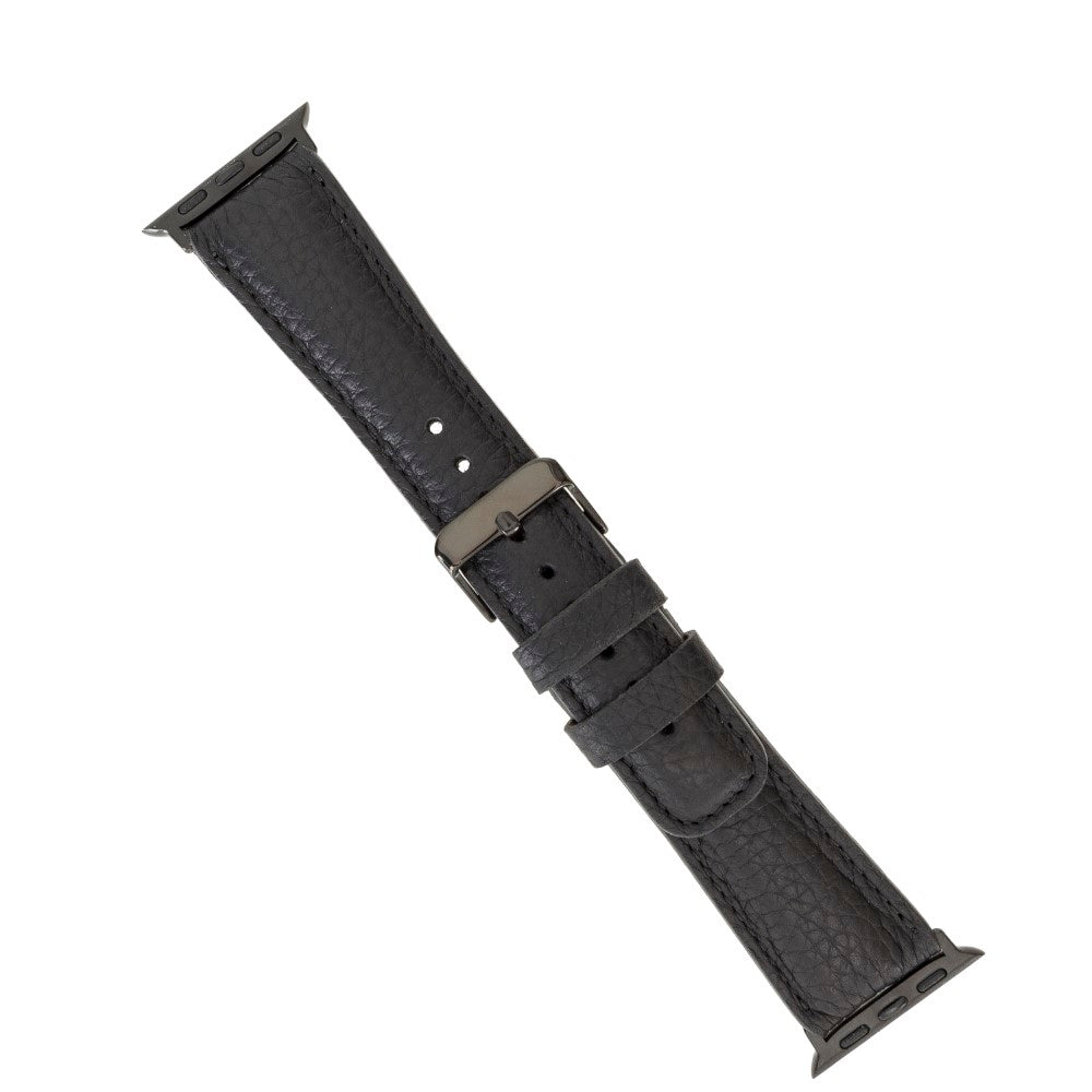 Apple Watch uyumlu, Hakiki Deri, El Yapımı Kordon, FL1 Siyah