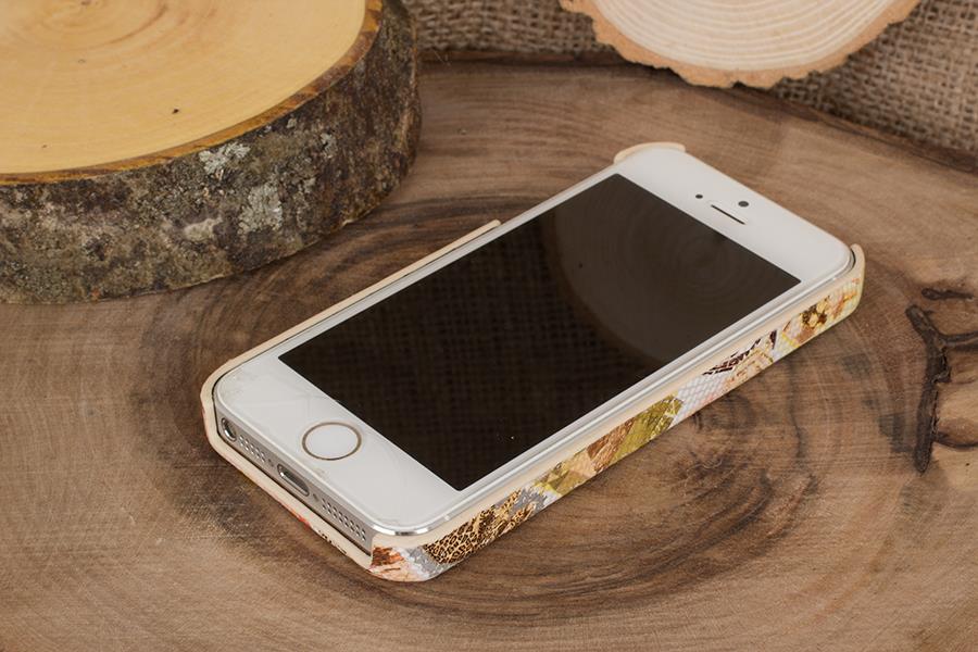 Apple iPhone 5-5s-SE Uyumlu Deri Kartlıklı Arka Kapak UJCC Desen