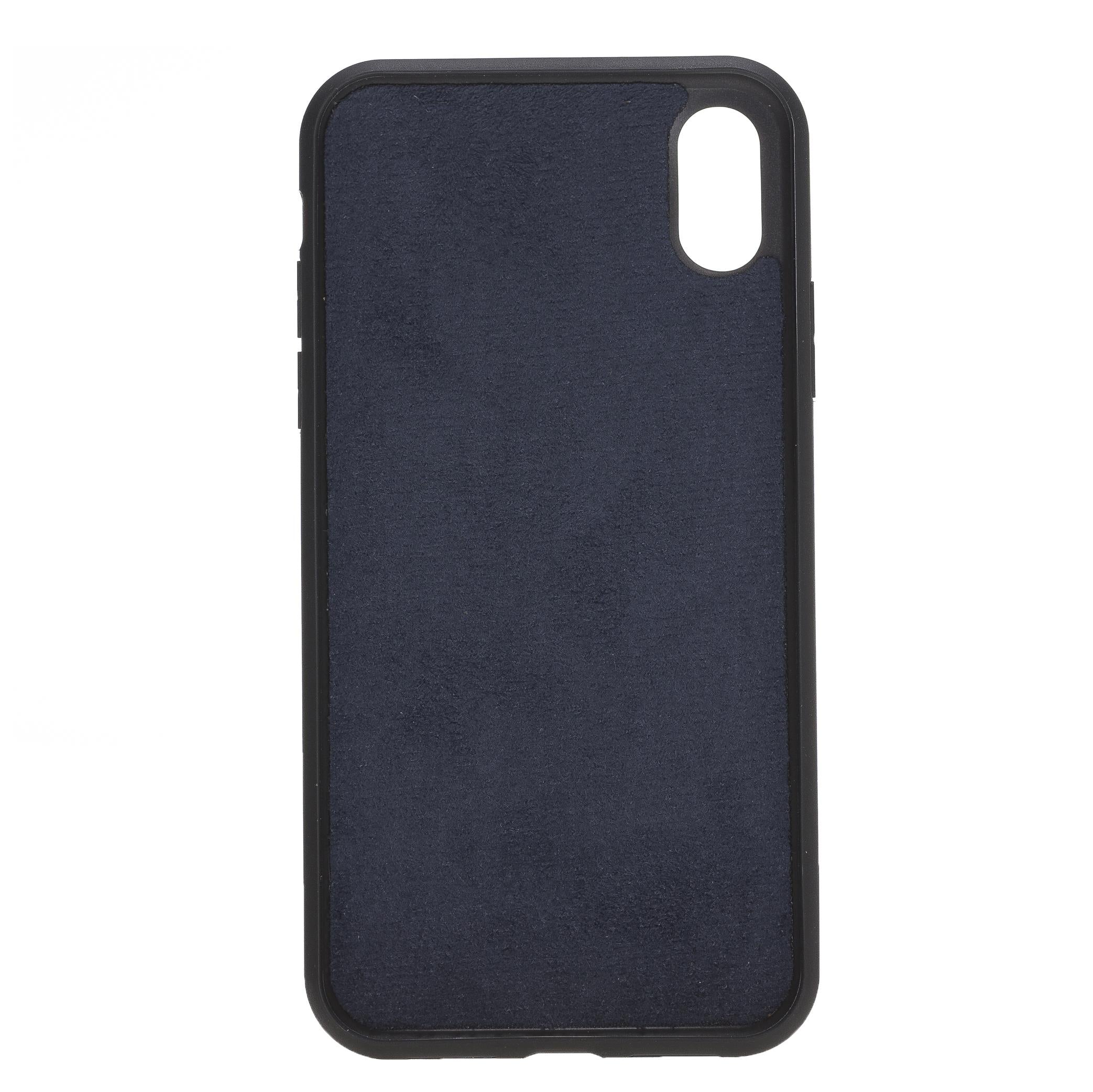 Apple iPhone XR Uyumlu Deri Arka Kapak Mavi