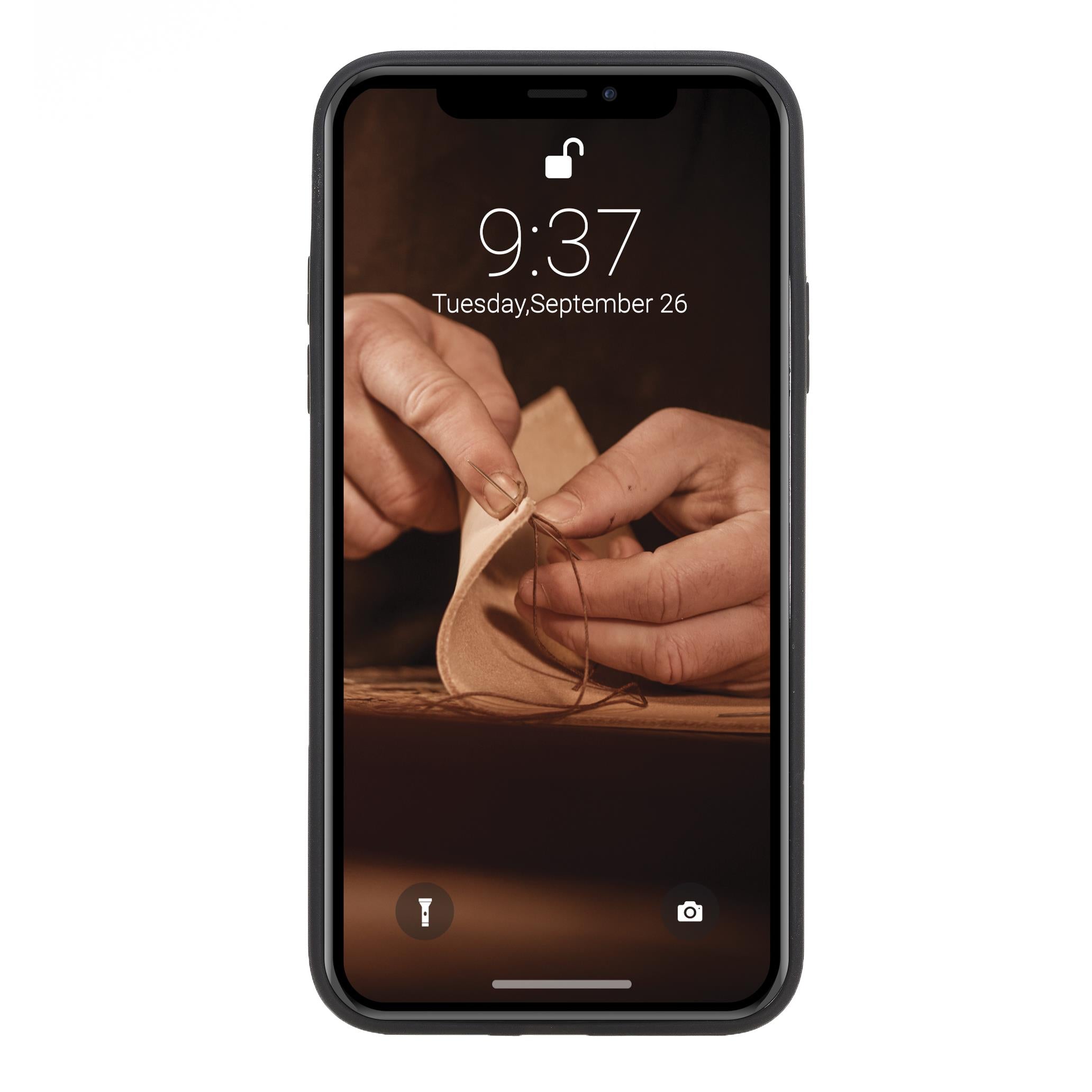 Apple iPhone XS Max uyumlu, Hakiki Deri, El Yapımı, Arka Kapak, Sarı