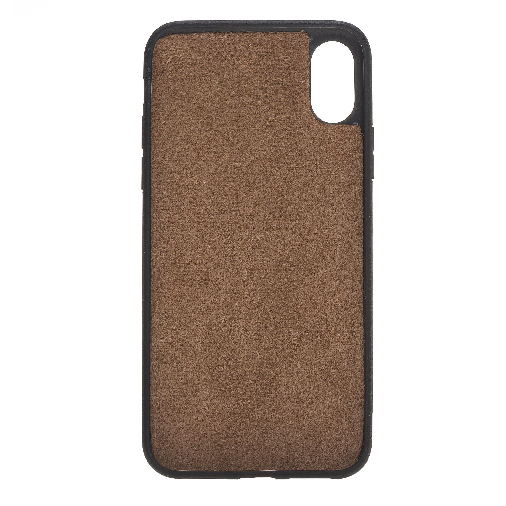 Apple iPhone X-XS Uyumlu Deri Arka Kapak Mercan