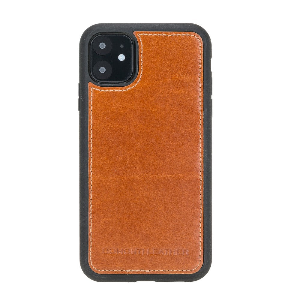 Apple iPhone 11 uyumlu, Hakiki Deri, El Yapımı, Arka Kapak, Rustik Taba