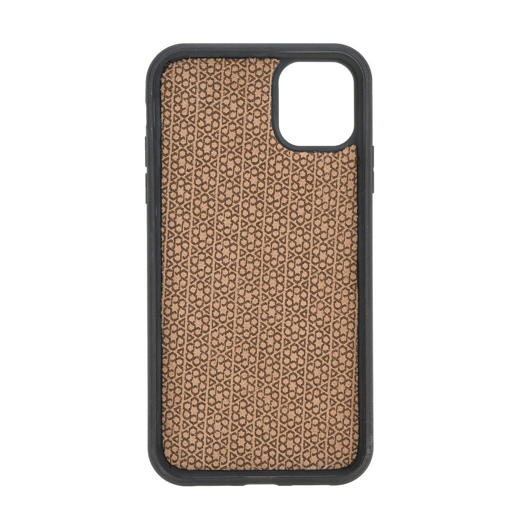 Apple iPhone 11 uyumlu, Hakiki Deri, El Yapımı, Arka Kapak, Rustik Taba