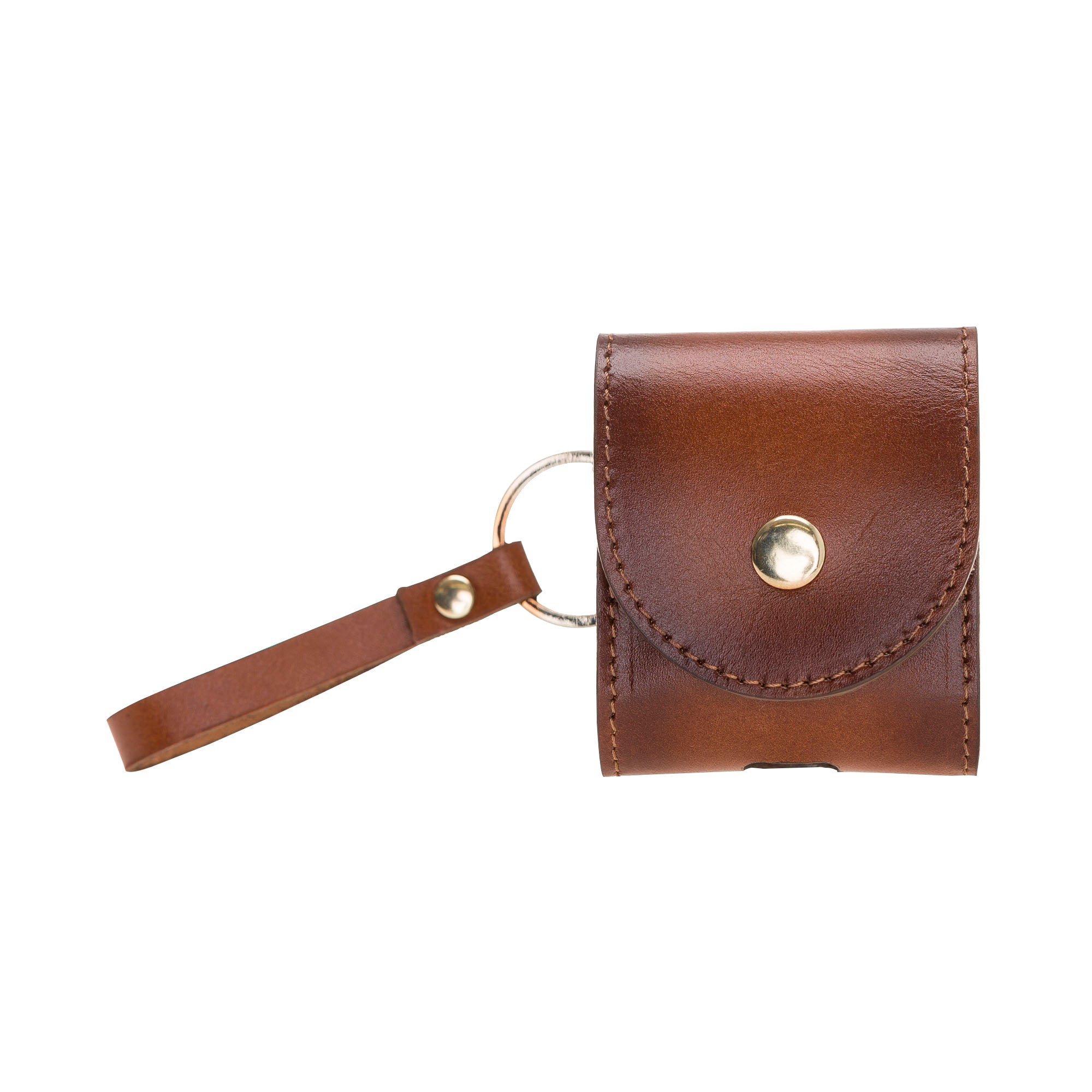 Apple AirPods 2.nesil uyumlu, Hakiki Deri, El Yapımı Kılıf, Mai Snap Gölgeli Taba