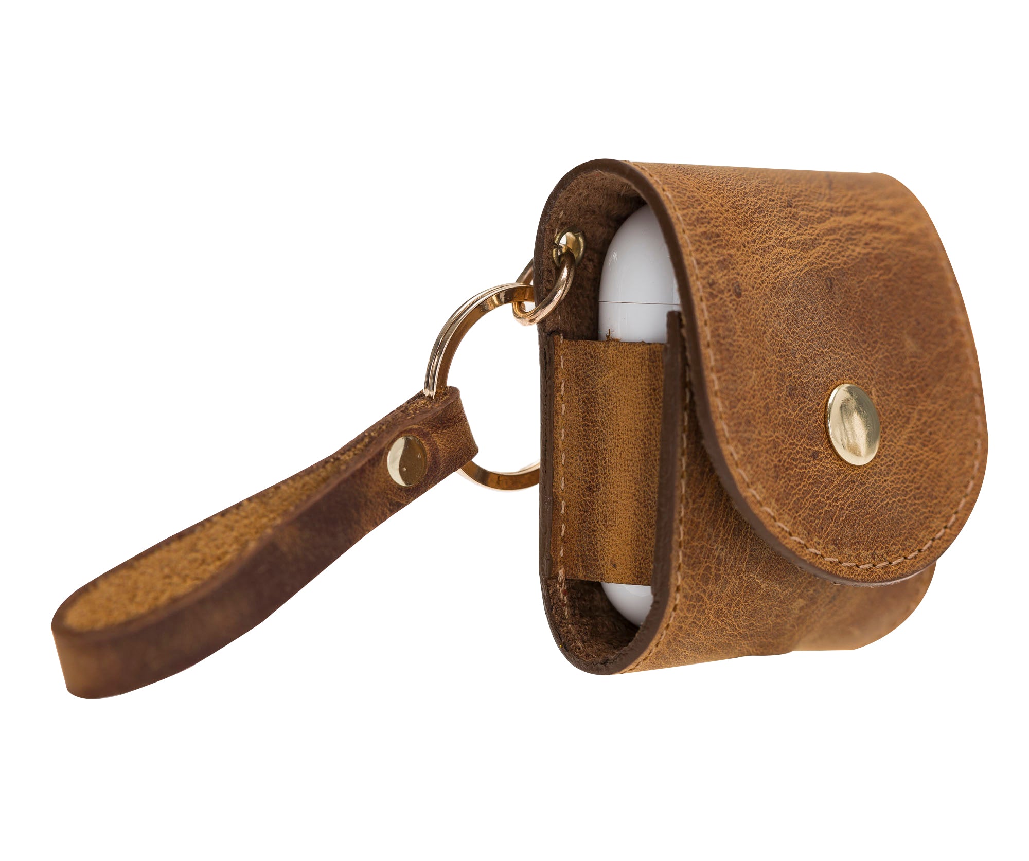 Apple AirPods 2.nesil uyumlu, Hakiki Deri, El Yapımı Kılıf, Mai Snap G19 Taba