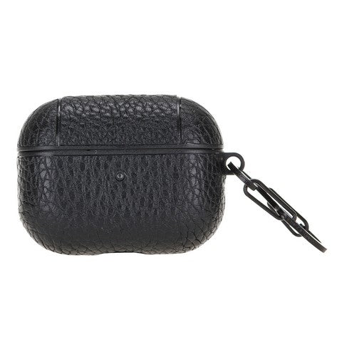 Apple AirPods Pro uyumlu, Hakiki Deri, El Yapımı Kılıf Juni ERC1 Siyah