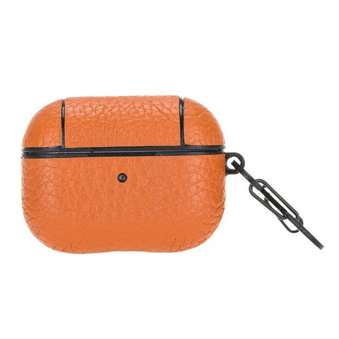 Apple AirPods Pro uyumlu, Hakiki Deri, El Yapımı Kılıf Juni ERC11 Turuncu