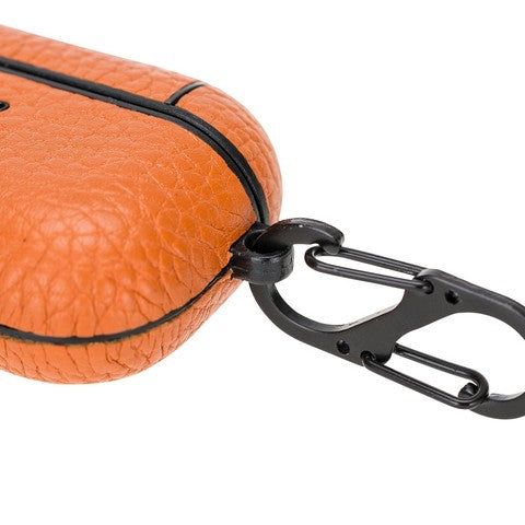 Apple AirPods Pro uyumlu, Hakiki Deri, El Yapımı Kılıf Juni ERC11 Turuncu