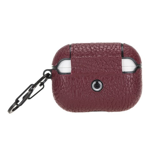 Apple AirPods Pro uyumlu, Deri Kılıf Juni ERC14 Bordo