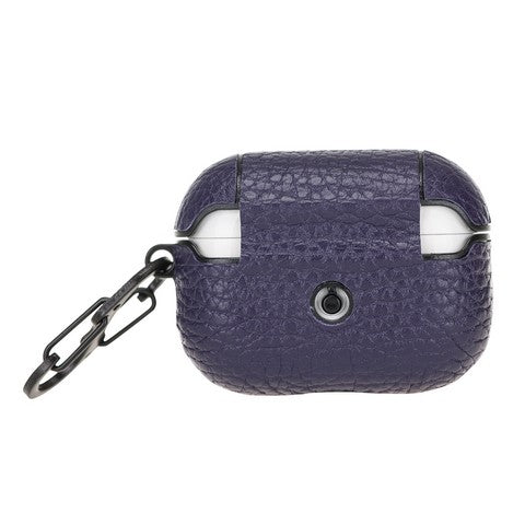 Apple AirPods Pro uyumlu, Hakiki Deri, El Yapımı Kılıf Juni ERC16 Mor