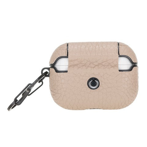 Apple AirPods Pro uyumlu, Hakiki Deri, El Yapımı Kılıf Juni ERC3 Bej