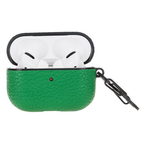 Apple AirPods Pro uyumlu, Hakiki Deri, El Yapımı Kılıf Juni ERC4 Yeşil