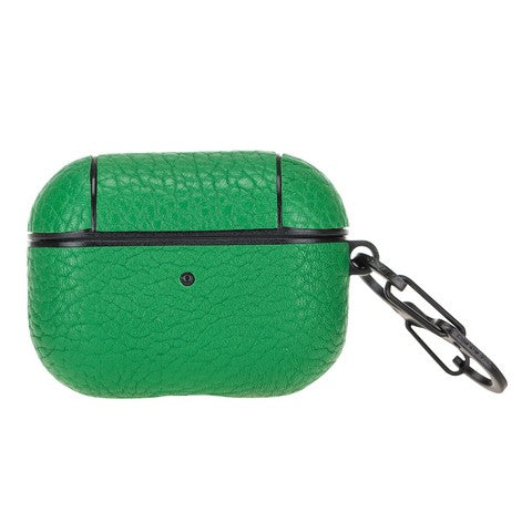 Apple AirPods Pro uyumlu, Hakiki Deri, El Yapımı Kılıf Juni ERC4 Yeşil