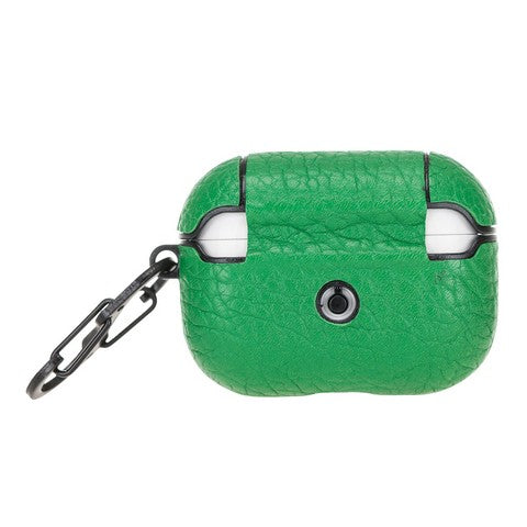 Apple AirPods Pro uyumlu, Hakiki Deri, El Yapımı Kılıf Juni ERC4 Yeşil