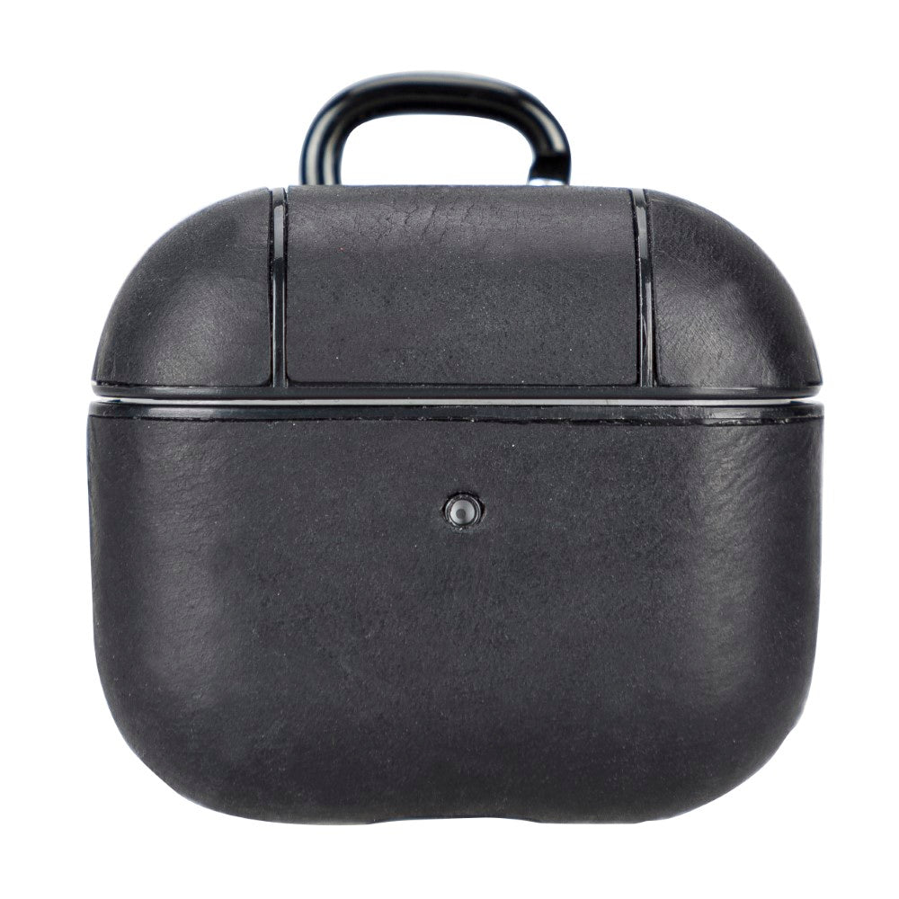 Apple AirPods 3.nesil uyumlu, Hakiki Deri, El Yapımı Kılıf, Juni AA1 Siyah