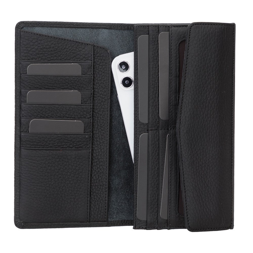 Vince Hakiki Deri, El Yapımı, Kadın Cüzdanı, Kılıf, ERC1 Siyah