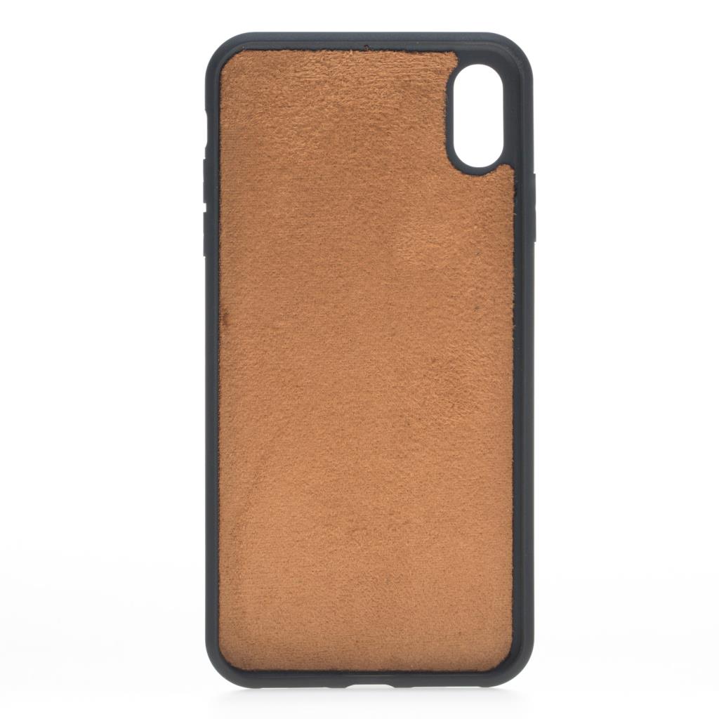 Apple iPhone XS Max uyumlu, Hakiki Deri, El Yapımı, Cüzdanlı Kılıf, Gölgeli Taba