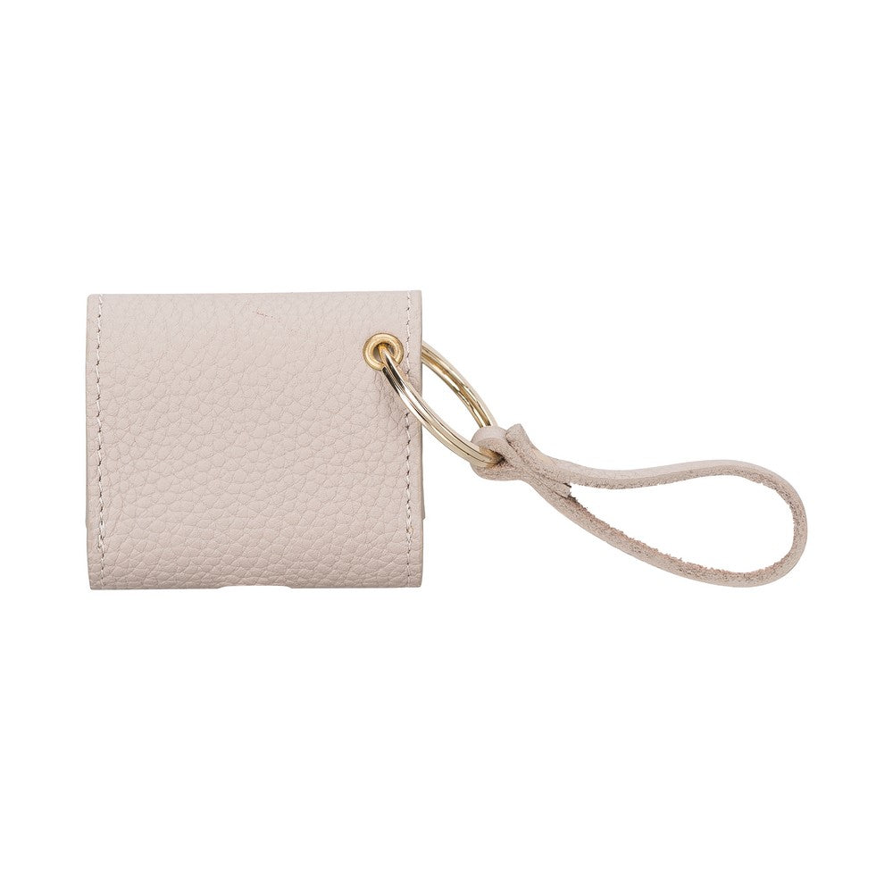 Apple AirPods 3.nesil uyumlu, Hakiki Deri, El Yapımı Kılıf, Mai Snap ERC3 Bej