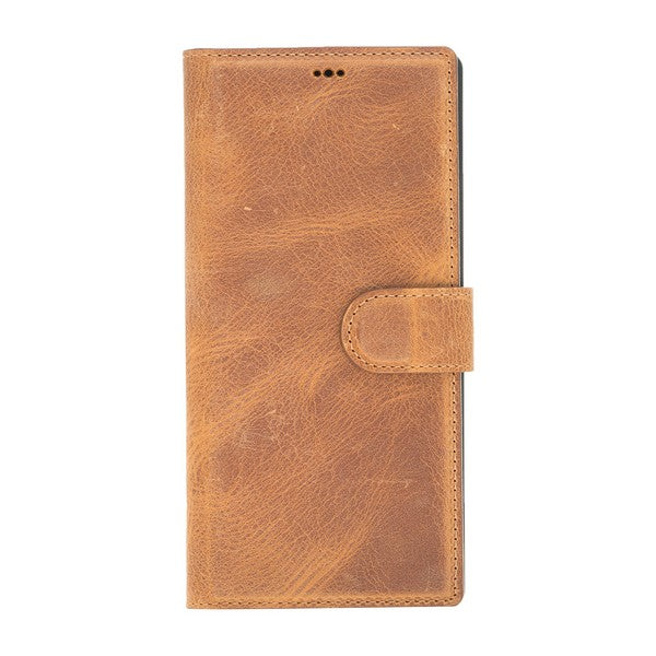 Samsung Galaxy Note 10 Plus Uyumlu Deri Cüzdanlı Kılıf G19 Taba