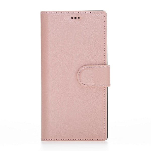 Samsung Galaxy Note 10 Uyumlu Deri Cüzdanlı Kılıf NU2 Pembe