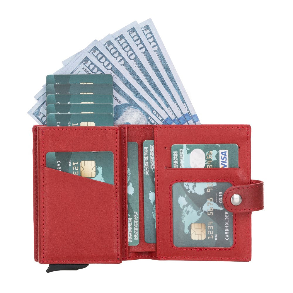 Palermo Hakiki Deri, El Yapımı Pop-Up Kartlık ve Cüzdan, Gölgeli Kırmızı