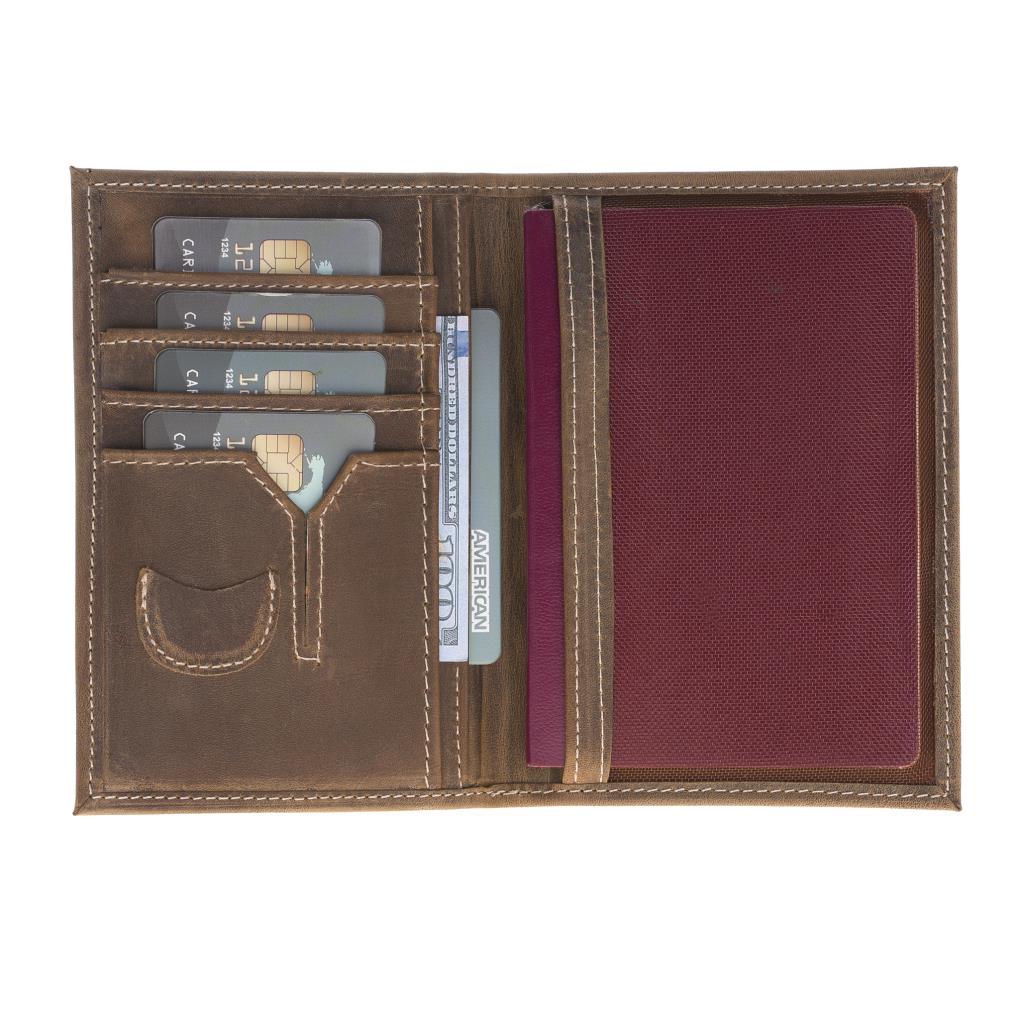 Hakiki Deri, El Yapımı Cüzdan, Pasaport Bölümlü, PH04 G6 Antik Kahve