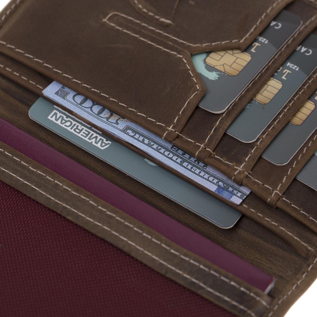 Hakiki Deri, El Yapımı Cüzdan, Pasaport Bölümlü, PH04 G6 Antik Kahve