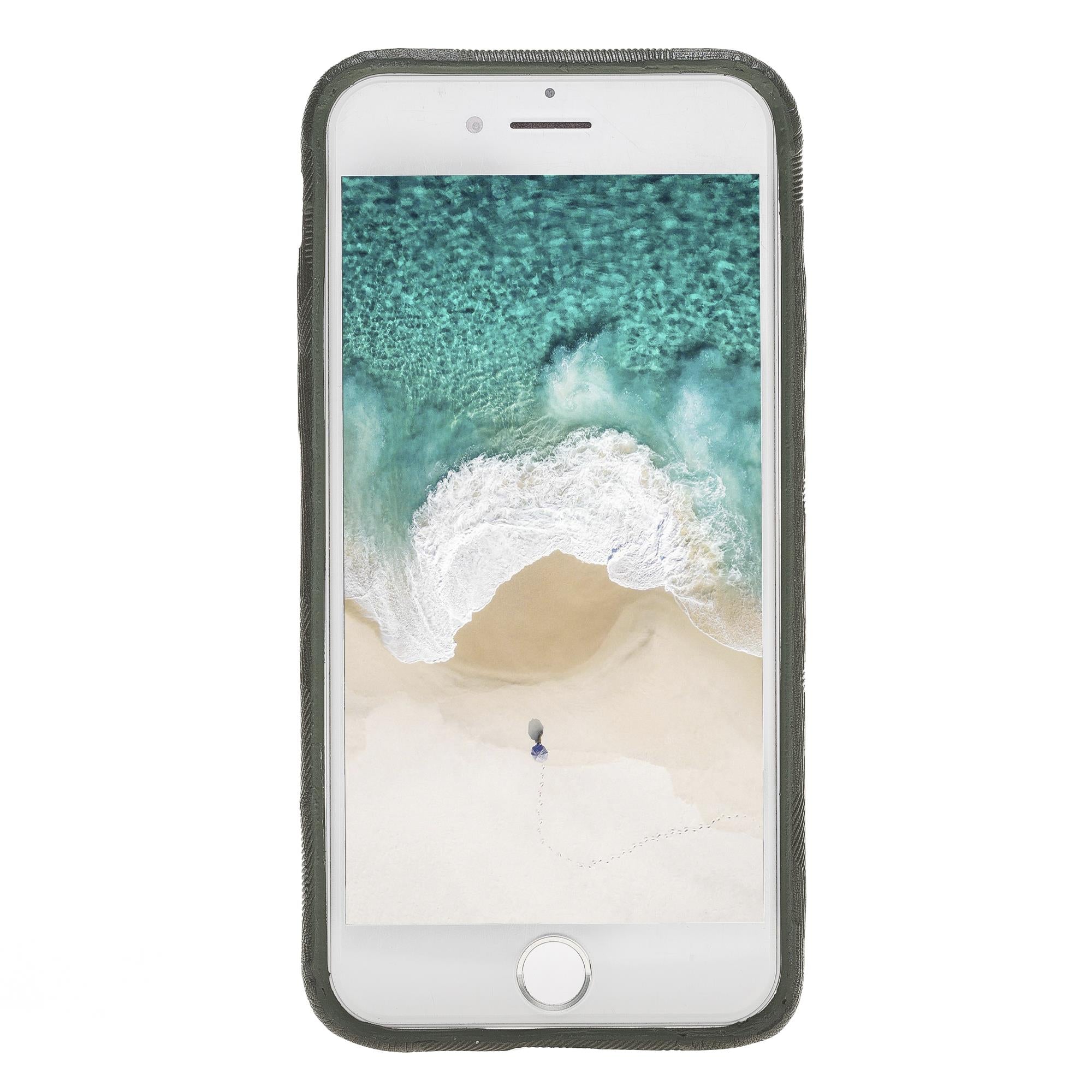 Apple iPhone 7-8-SE Uyumlu Deri Arka Kapak FXCP UCCC KFL4