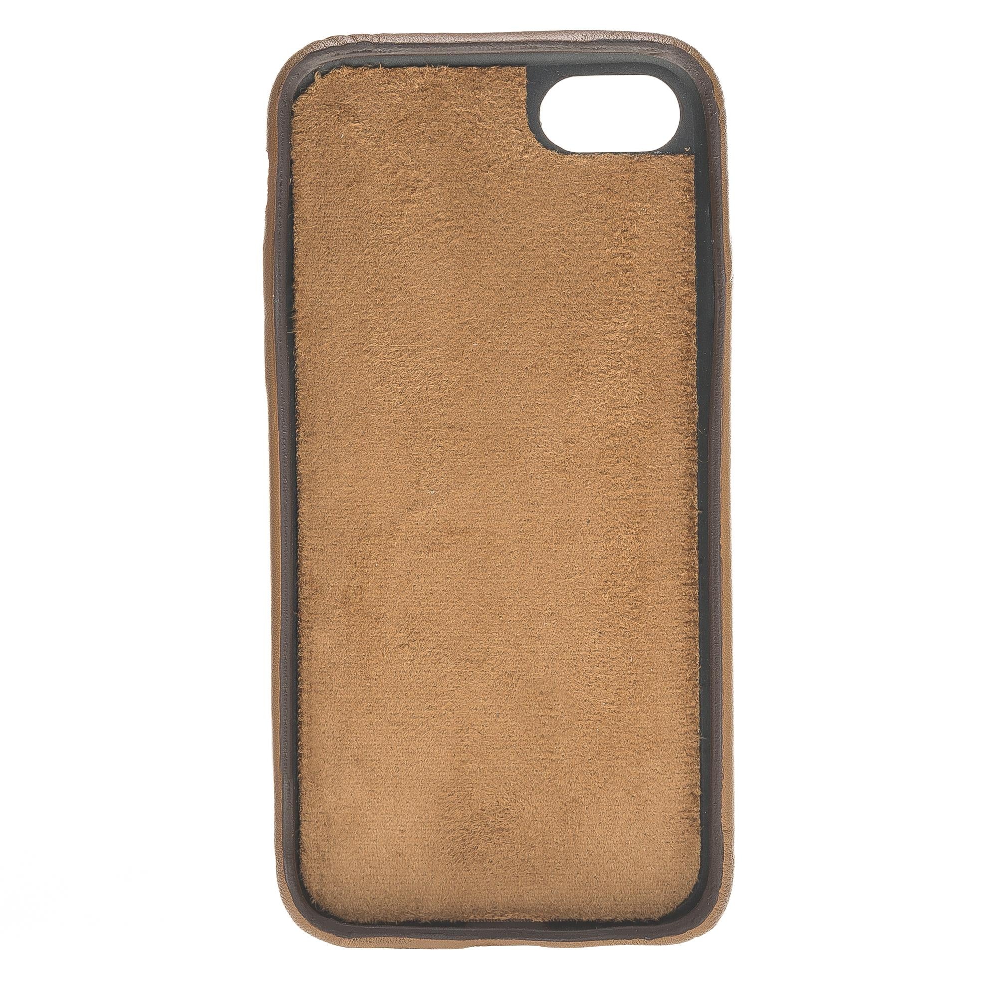 Apple iPhone 7-8-SE Uyumlu Deri Kartlıklı Arka Kapak UCCC Taba