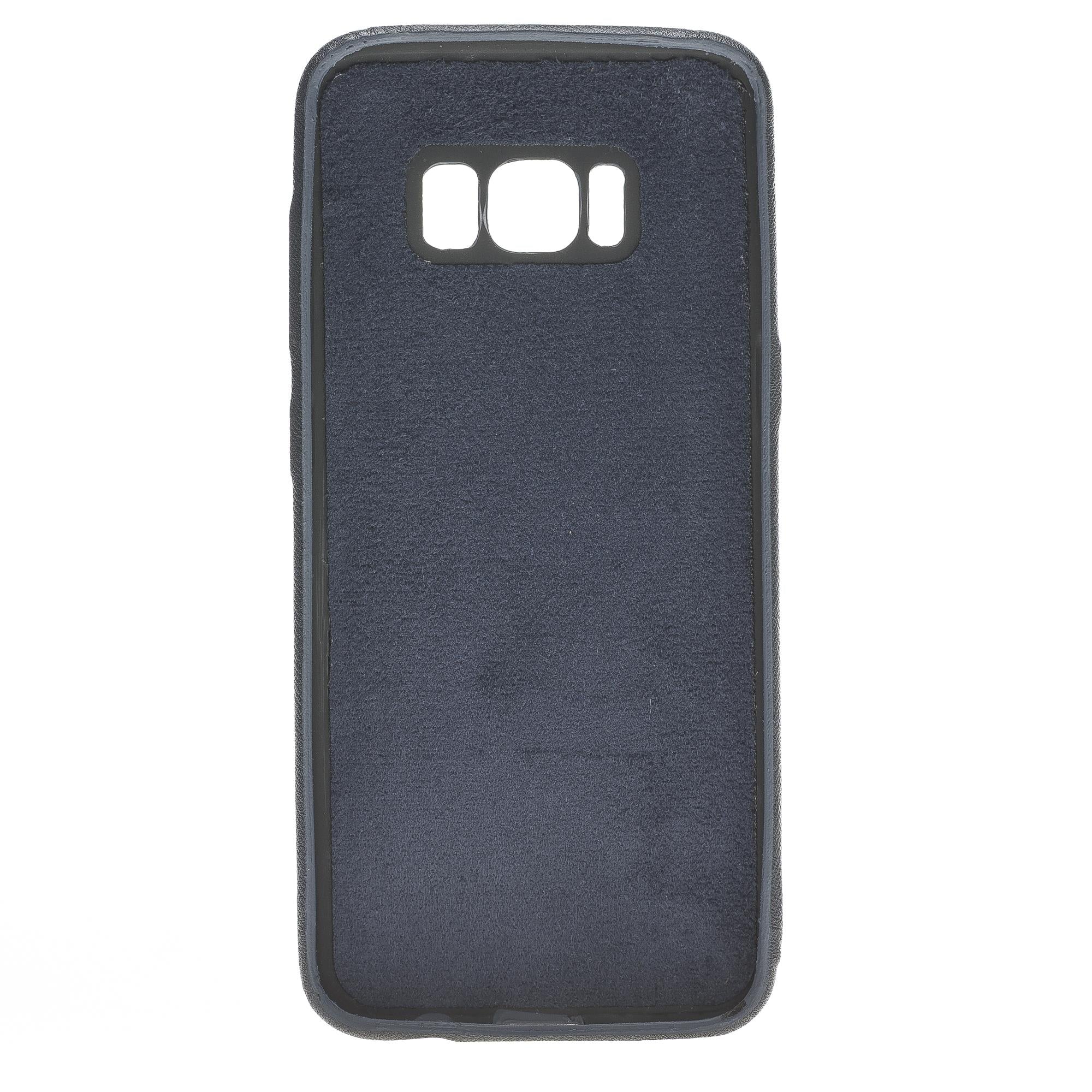 Samsung Galaxy S8 Uyumlu Deri Kartlıklı Arka Kapak UCCC Mavi