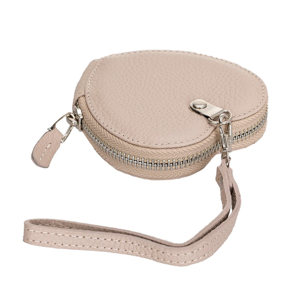 Apple AirPods 2.nesil uyumlu, Hakiki Deri, El Yapımı Kılıf, Valentine ERC3 Bej