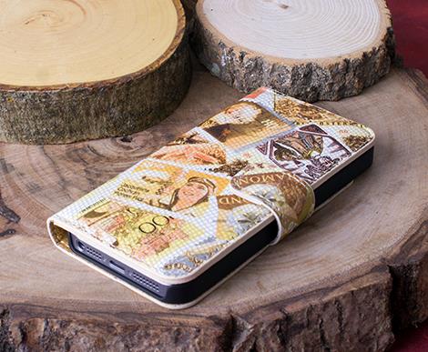 Apple iPhone 5-5s-SE Uyumlu Deri Cüzdanlı Kılıf WC00 Y3 Desenli