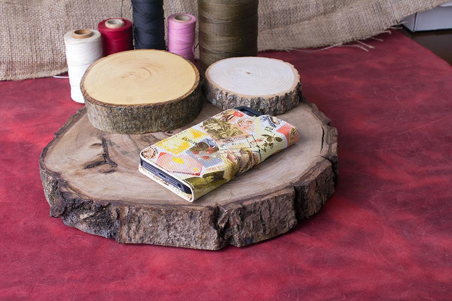 Apple iPhone 5-5s-SE Uyumlu Deri Cüzdanlı Kılıf WC00 Y3 Desenli