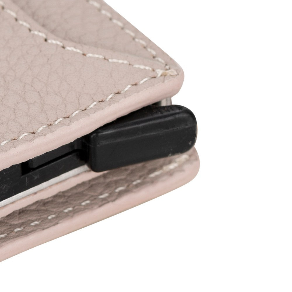 Hakiki Deri, El Yapımı, Pop-Up Cüzdan, 10 Adet Kart Bölmesi, Bej