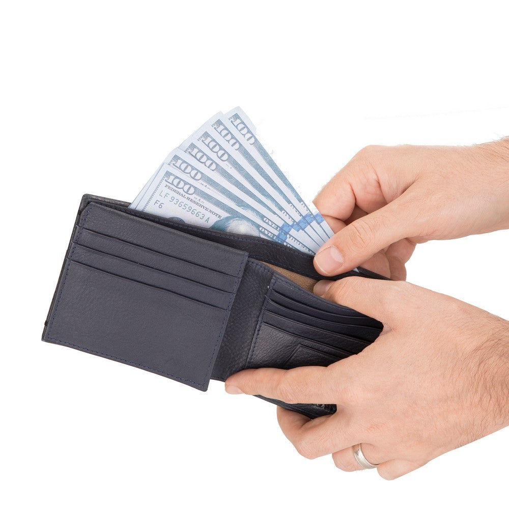 Burkley 1870 Deri Cüzdan Lacivert